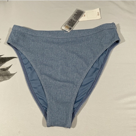 NWT Billabong x Wrangler‎ [ Large ] Down Denim High Waist Bikini Bottoms - Picture 3 of 12